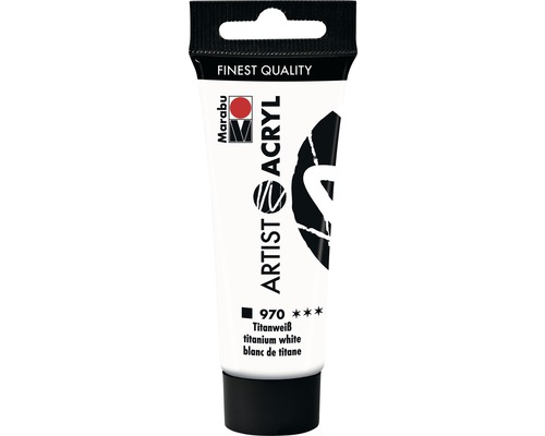 Marabu Acrylfarbe Artist Acryl titanweiß 970 22 ml Marabu Artist Acrylfarbe Titanweiß Tube