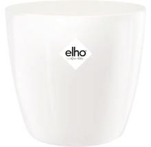 Weißer Blumentopf aus Kunststoff mit Elho Logo