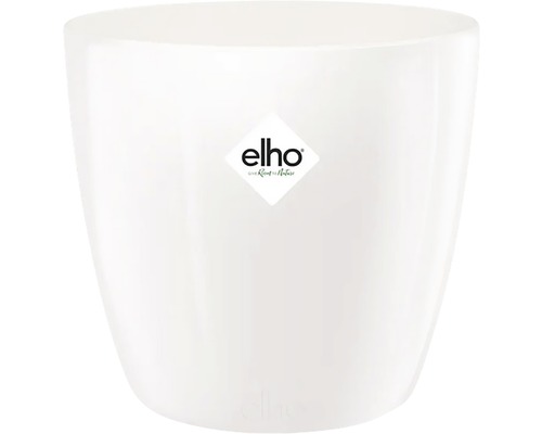 Übertopf elho Brussels Diamond Kunststoff Ø 30 H 27 cm weiß Weißer Blumentopf aus Kunststoff mit Elho Logo