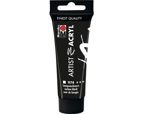 Marabu Acrylfarbe Artist Acryl lampenschwarz 974 22 ml Marabu Artist Acrylfarbe Lampenschwarz in einer Tube