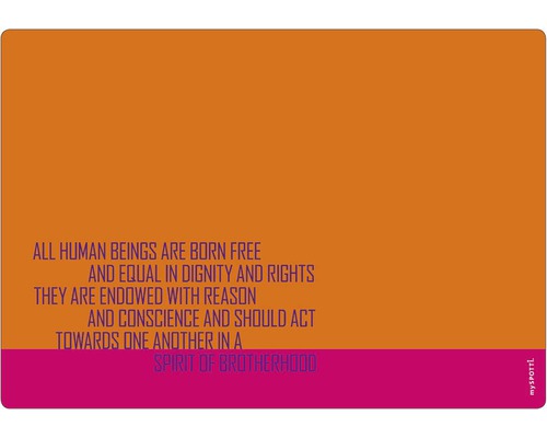 Küchenrückwand mySPOTTI memo Human rights 59x41 cm Zitat über Menschenwürde und Brüderlichkeit