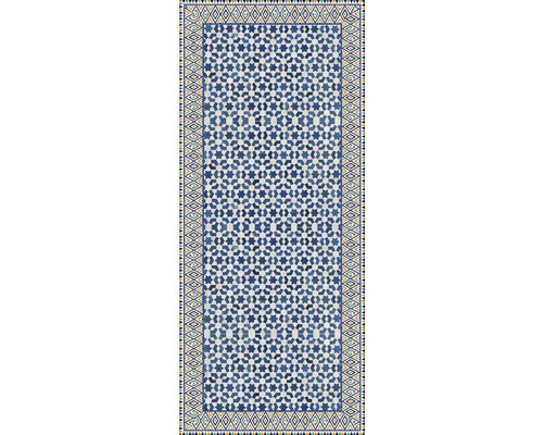 Fliesenmatte mit blauem geometrischem Muster