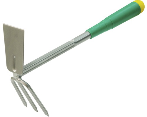 Gartenhacke mit dreizinkiger Gabel und Griff