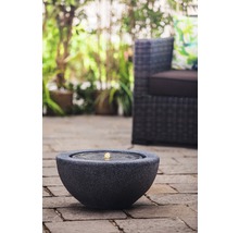 Brunnen-Set 'Half Ball Black LED' 50 x 50 x 25 cm aus Polystone, schwarz