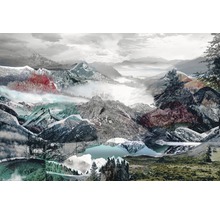Illustration einer Berglandschaft mit See