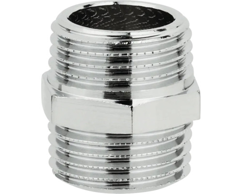Doppelnippel 3/8" messing verchromt Doppelnippel aus Metall mit Außengewinde