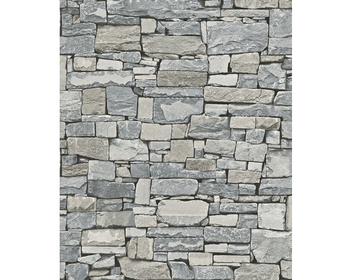 Vliestapete 859102 Modern Surfaces Steine grau Tapete mit Steinmauer-Optik