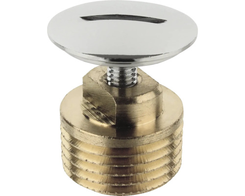 Stopfen mit Schlitz 3/8" messing verchromt Ablaufstopfen aus Metall für ein Waschbecken