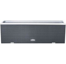 Pflanzkübel Polyrattan 98x25x34 cm anthrazit-aluminium