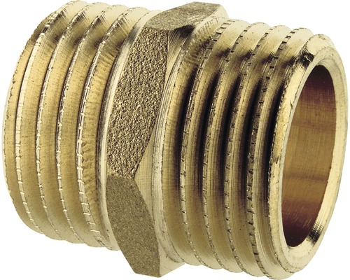 Doppelnippel 1" messing Messingfitting mit Außengewinde
