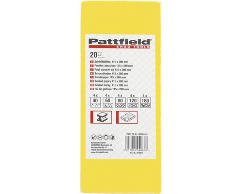 Pattfield Schleifpapier, 115 x 280 Millimeter, 20 Stück