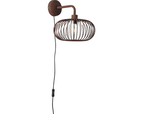Metall Wandleuchte mit Käfigdesign und Kabel
