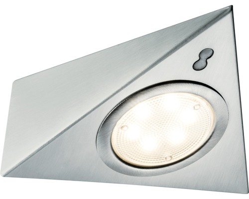 Dreieckige Unterbauleuchte aus Metall mit LED-Leuchtmittel