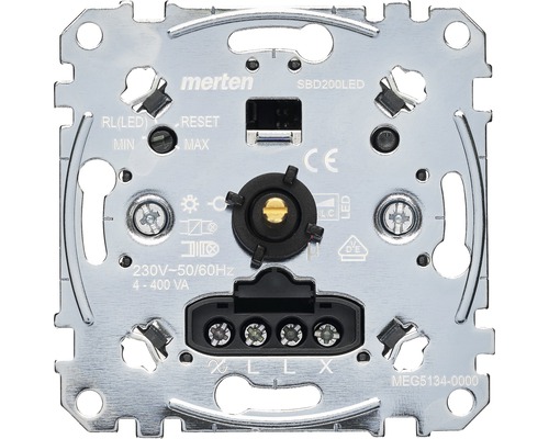Merten MEG5134-0000 Drehdimmer Einsatz für dimmbare Halogenlampen + LED Lampen Merten SBD200LED Dimmeinsatz für den Innenbereich