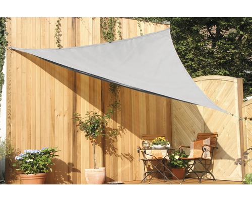 PeddyShield Dreiecksonnensegel 4,4 x 4,4 x 4,4 m, aus wasser- und windabweisenden PES 280 g/m², silbergrau