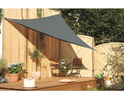 PeddyShield Dreiecksonnensegel 3,2 x 3,2 x 3,2 m, aus wasser- und windabweisenden PES 280 g/m², anthrazit