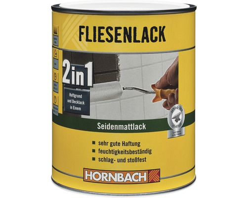 HORNBACH Fliesenlack Fliesenfarbe 2in1 seidenmatt weiß 2 l