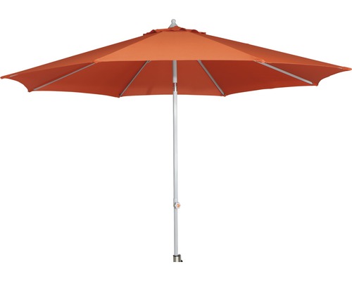 Freistehender Sonnenschirm mit Aluminiumgestell und orangefarbener Bespannung