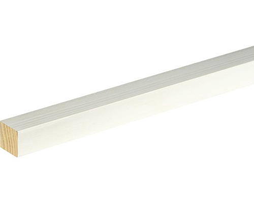 Quadratstab Fichte/Kiefer astig weiß lackiert 2400 x 20 x 20 mm Holzleiste, Leiste