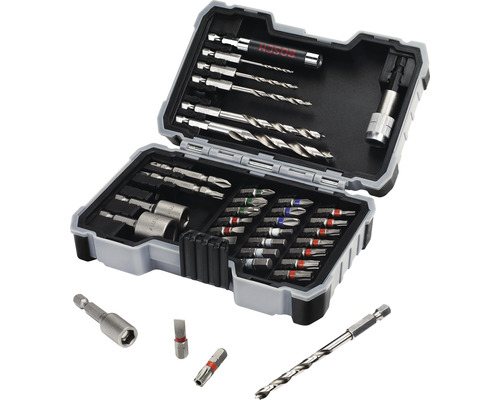 Bohrer- und Bit-Set in geöffnetem Werkzeugkoffer