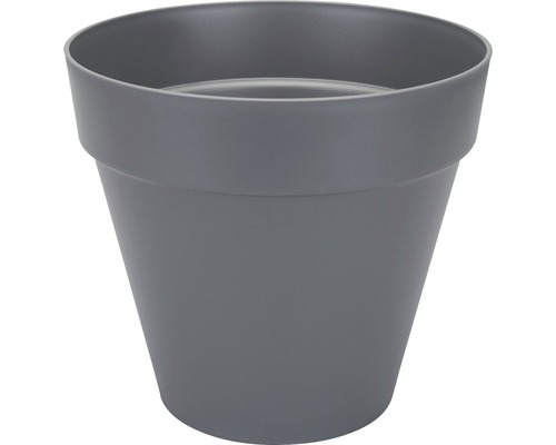 Grauer Pflanztopf aus Kunststoff