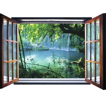 Fototapete Vlies 1937 VEZ4XL Fenster Wasserfall 2-tlg. 201 x 145 cm