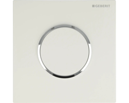 Urinalsteuerung GEBERIT Sigma 10 pneumatisch Platte weiß glänzend / Dekorring chrom 116.015.KJ.1
