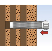 Illustration einer Dübelbefestigung in einer Wand