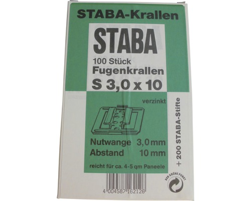 STABA Fugenkrallen, 100 Stück, Größe S 3,0 x 10, verzinkt