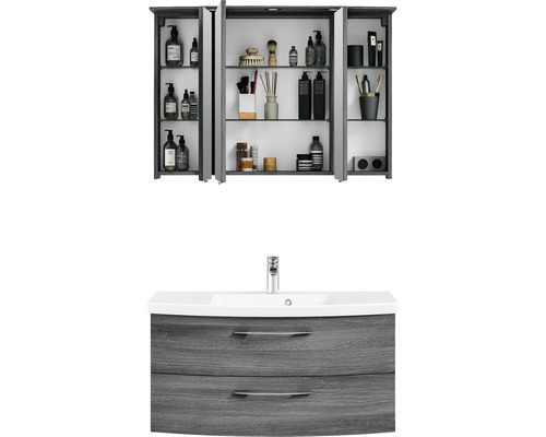 Waschtischunterschrank mit Waschbecken und Spiegelschrank für das Badezimmer