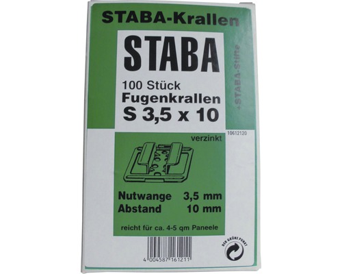 STABA Fugenkrallen, 100 Stück, Größe S 3,5 x 10, verzinkt