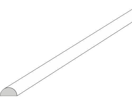 Kunststoff Halbrundstab Ø 5,0 mm, Länge: 1000 mm weiß