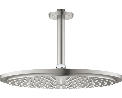 Kopfbrause Set GROHE Rainshower Cosmopolitan 310 26067DC0 Ø 31 cm inkl. Deckenanschluss 14,2 cm supersteel