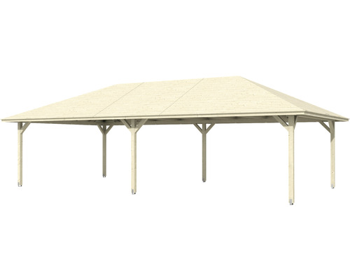 Holzcarport mit Flachdach und rechteckiger Form
