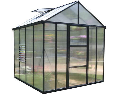 Gewächshaus mit Dachfenster und Lüftungsklappe