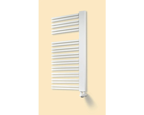 SCHULTE Designheizkörper Bologna Version rechts 1210x600 mm weiß Weißer Handtuchheizkörper an der Wand montiert
