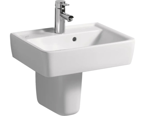 GEBERIT Halbsäule Renova Nr. 1 Plan Renova Plan zu Handwaschbecken weiß 292150000 Waschtisch mit Waschtischsäule und Armatur für das Badezimmer
