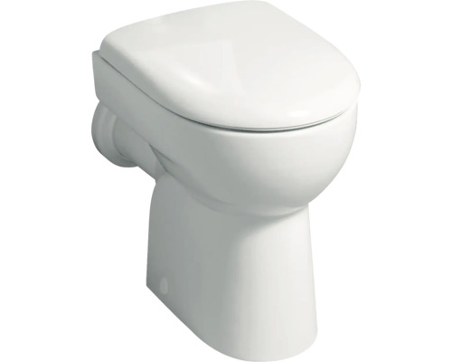 Stand-Tiefspülklosett mit geschlossenem Spülrand und Abgang waagerecht