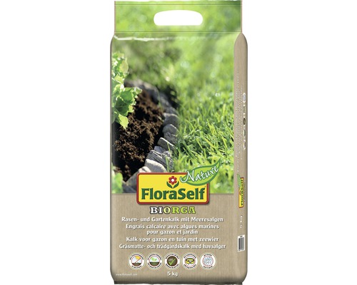 Rasen- und Gartenkalk FloraSelf Nature BIORGA 5 kg mit Meeresalgen