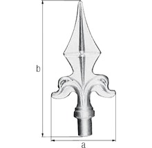 Metallzaunspitze mit Abmessungsangaben