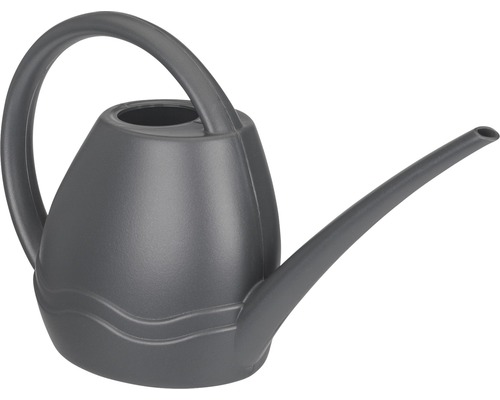 Graue Kunststoffgießkanne mit Griff und Ausgießer
