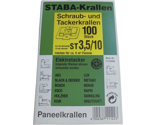 STABA-Krallen Schraub- und Tackerkrallen, 100 Stück, für Elektrotacker