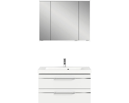 Waschbeckenunterschrank mit zwei Schubladen und Spiegelschrank für das Badezimmer