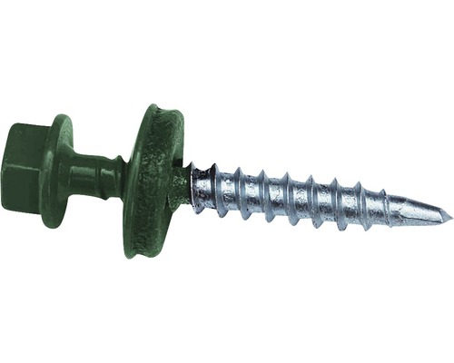 PRECIT Schrauben 4,8 mm x 35 mm Camouflage RAL 6020 Pack = 50 St Dachschraube mit Sechskantkopf