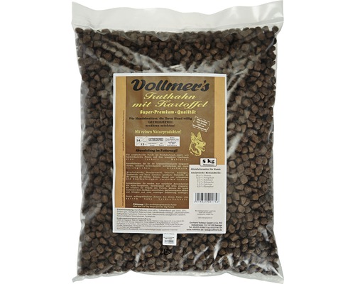 Hundefutter trocken, Vollmer's Truthahn & Kartoffel 5 kg Vollmer''s Truthahn mit Kartoffel Hundetrockenfutter, 5 Kilogramm Sack