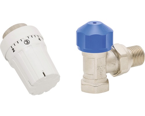 Rotheigner Thermostat Set Eckform 1/2 Zoll Thermostatventil und Heizkörperthermostat zur Heizungssteuerung