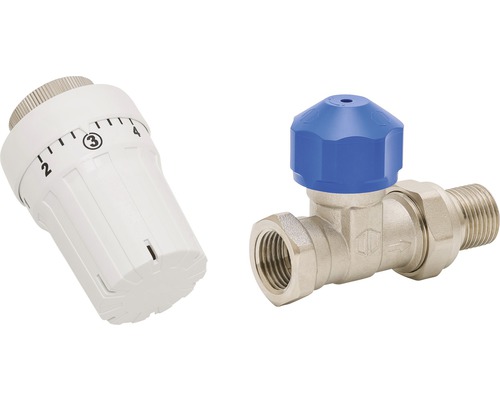 Rotheigner Thermostat Set Durchgangsform 1/2 Zoll Thermostatventil und Thermostatkopf zur Heizungsregelung