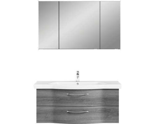 Badezimmermöbel-Set mit Waschbeckenunterschrank und Spiegelschrank