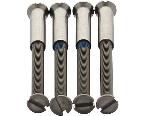Hülsenschrauben + Hülsenmutter M4x40 mm Edelstahl zur Montage für Türdrücker je 4 Stück Vier Schrauben mit Schlitzkopf
