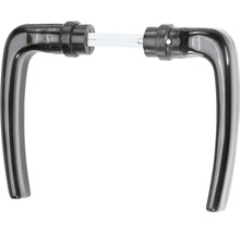 Türdrückergarnitur für Wellengittertor Alu schwarz 50x115 mm